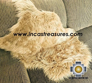 100% baby alpaca Suri fur Rug Camel Borderless  - Product id: ALPACA-FUR-RUG-13-02 Photo01